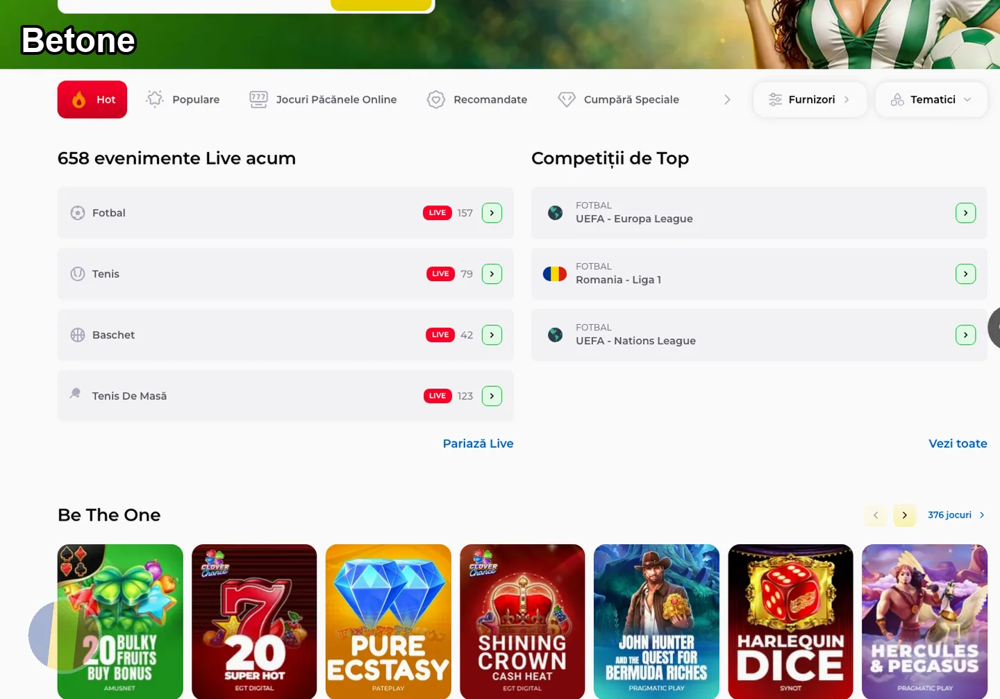 games and slots – Betone: joc responsabil in Betone app